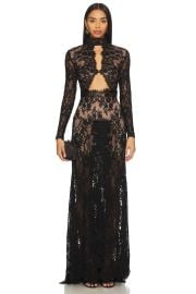Bronx And Banco Eleanor Lace Gown In Black at Revolve