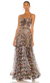 Bronx and Banco Midnight Noir Gown in Gold  amp  Black from Revolve com at Revolve