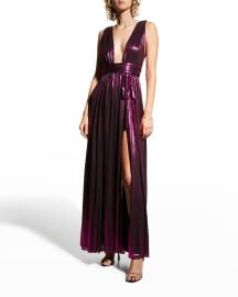 Bronx and Banco Romi Plunge Metallic Gown at Neiman Marcus