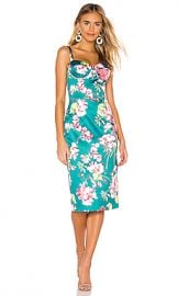 Bronx and Banco Sofia Midi Dress in Green  amp  Fuchsia from Revolve com at Revolve