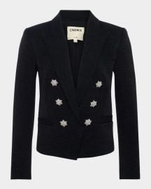 Brooke Open-Front Blazer in Blue FogScroll Toile L39AGENCE at L'Agence