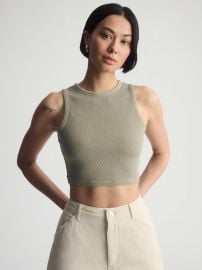 Brooklyn Industries Women39s Brooklyn Ribbed Crop Tank Top In Winter Twig at Brooklyn Industries