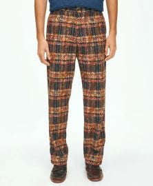 Brooks Brothers Cotton Madras Pants in Slub Overprint Pattern at Brooks Brothers