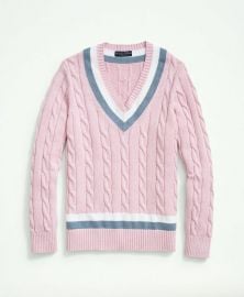 Brooks Brothers Cotton Pastel Tennis Sweater at Brooks Brothers