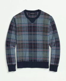 Brooks Brothers Madras Garment Washed Cotton Sweater at Brooks Brothers