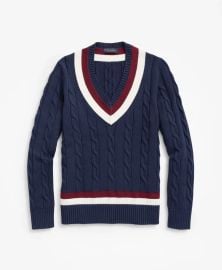 Brooks Brothers Vintage Inspired Tennis V Neck Sweater at Brooks Brothers