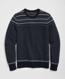 Brooks Brothers Wool Alpaca Crewneck Sweater in Fair Isle Jacquard at Brooks Brothers