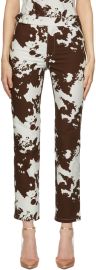 Brown Cow Print Lou Trousers by Miaou on Sale at ssense