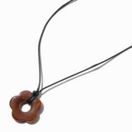 Brown Daisy Cord Pendant Necklace Clairex27s at Claires