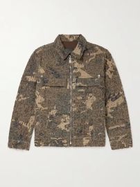 Brown Distressed Camouflage-Print Cotton Blouson Jacket GIVENCHY MR PORTER at Mr Porter