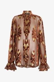 Brown Fil Coup Shirt in CHOCOLATE for Women Roberto Cavalli at Roberto Cavalli