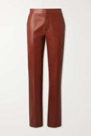 Brown Leather straight-leg pants CHLO NET-A-PORTER at Net a Porter