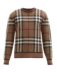 Brown Naylor check-intarsia merino wool sweater  Burberry  FASHION US at Matches