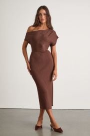 Brown Ribbed Sweater Dress - OTS Midi Dress - Bodycon Midi Dress - Lulus at Lulus