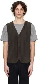 Brown Tailored Pleats 2 Vest at ssense