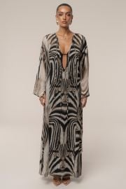 Brown Zebra Print New Vista Maxi Dress at JLuxLabel