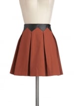 Brown and black leather skirt like Zoe Harts at Modcloth