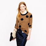 Brown polka dot sweater at J crew at J. Crew