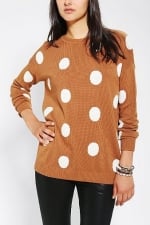 Brown polka dot sweater at Urban Outfitters at Urban Outfitters