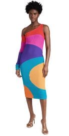 BruceGlen Burst Colorblock One Shoulder Dress Blue S at Shopbop