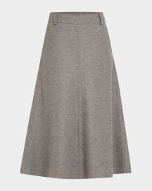 Brunello Cucinelli Cashmere and Wool A-Line Midi Skirt at Neiman Marcus