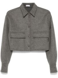 Brunello Cucinelli Cropped Wool Jacket Grey at Farfetch