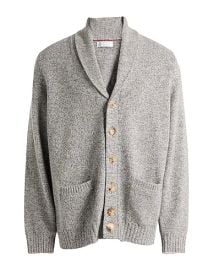 Brunello Cucinelli Gray Cardigan at Yoox