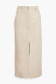 Brunello Cucinelli Leather midi skirt at The Outnet