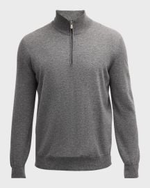 Brunello Cucinelli Menx27s Cashmere Quarter-Zip Sweater at Neiman Marcus