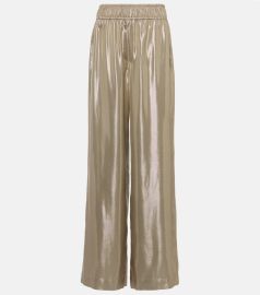 Brunello Cucinelli Metallic Wide leg Pants in Gold at Mytheresa