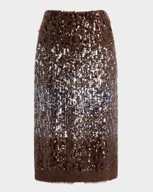 Brunello Cucinelli Multi-Size Degrade Pailette Mohair Knit Midi Skirt at Neiman Marcus