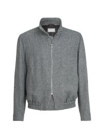 Brunello Cucinelli mlange-effect zip-up Jacket Grey at Farfetch