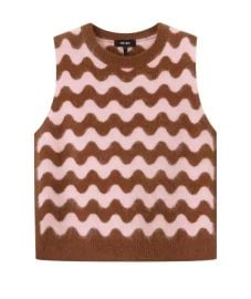 Brushed Cashmere Scallop Stripe Knit Vest at Me + Em