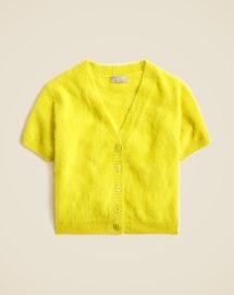 Brushed Cashmere Short-sleeve Cardigan For Women JCrew at J. Crew