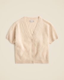 Brushed Cashmere Short-sleeve Cardigan For Women JCrew at J. Crew