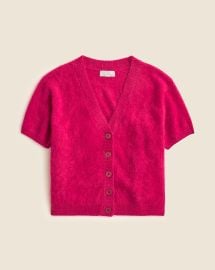 Brushed Cashmere Short-sleeve Cardigan For Women JCrew at J. Crew