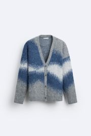 Brushed Jacquard Cardigan at Zara