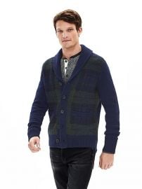 Brushed Plaid Cardigan at Banana Republic