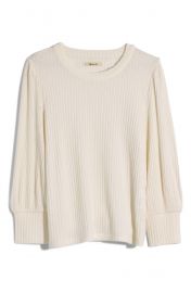 Brushed Rib Pleat-Sleeve Top at Madewell