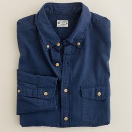 Brushed twill utility shirt in Blue at J. Crew