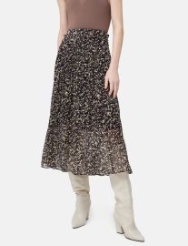 Brushwork Crinkle Midi Skirt Chocolate Jigsaw at Jigsaw