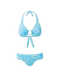 Brussels Blue Mirage Ring Trim Supportive Halterneck Bikini Melissa Odabash US at Melissa Odabash