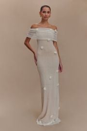 Brynn Orchid Knit Maxi Dress - Ivory MESHKI US at Meshki