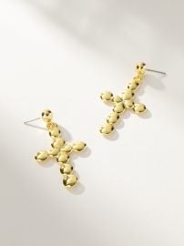 Bubble Cross Earrings in Gold Statement Earrings at Uncommon James