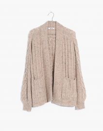 Bubble-Sleeve Cableknit Cardigan Sweater by Madewell at Madewell