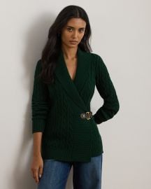 Buckle-Trim Cotton Sweater at Ralph Lauren