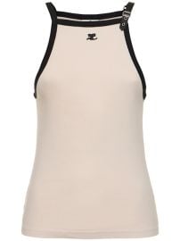 Buckle contrast cotton tank top - Courreges - Women Luisaviaroma at Luisaviaroma