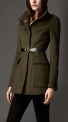 Buckle detail wool cashmere coat at Burberry