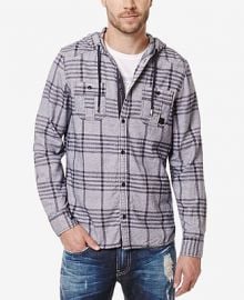 Buffalo David Bitton Men s Siklaus Plaid Hooded Shirt at Macys