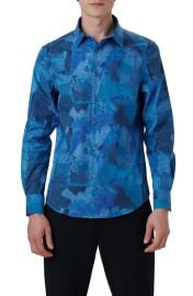 Bugatchi Julian Shaped Fit Print Button Up Shirt at Nordstrom Rack